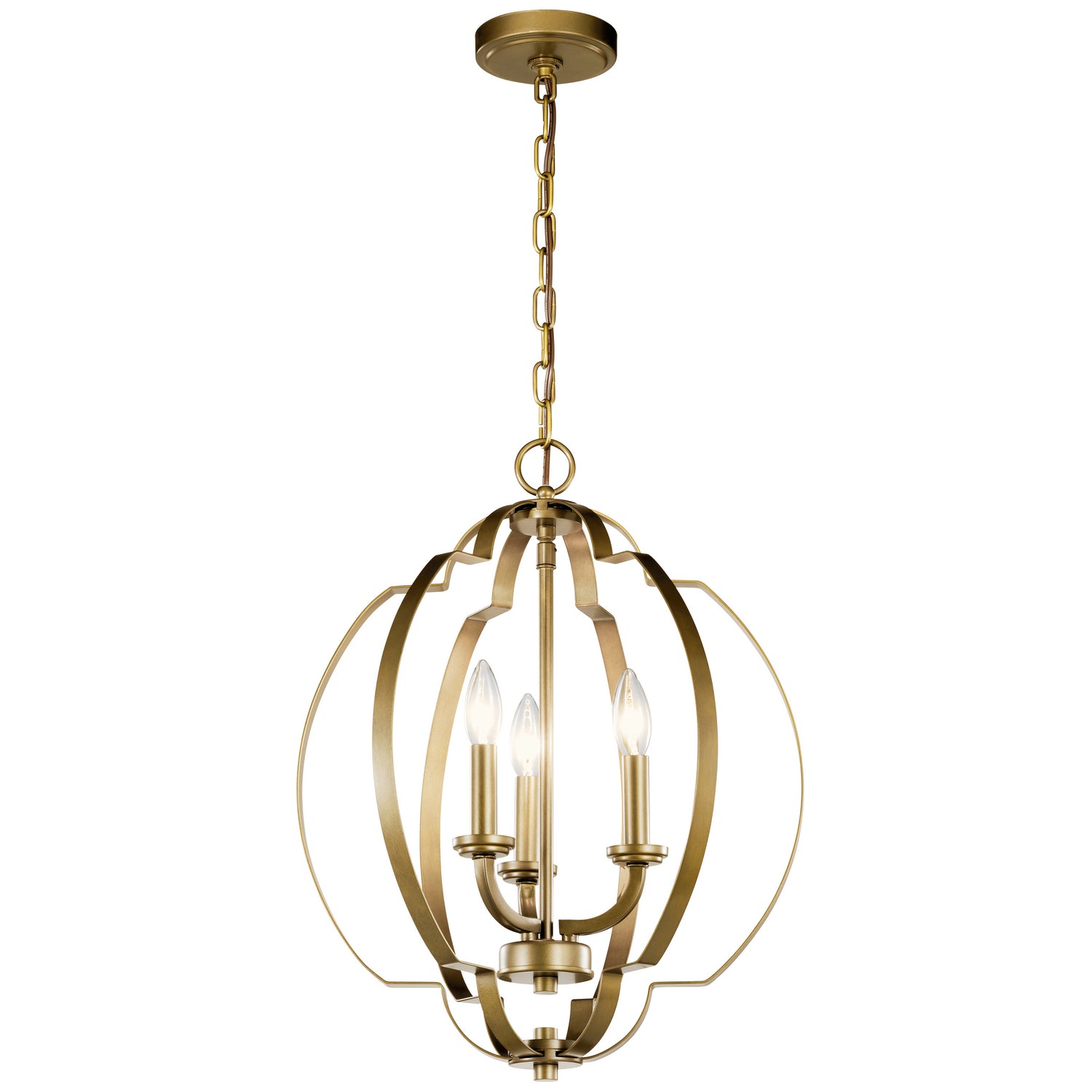 Kichler - 42140NBR - Three Light Pendant - Voleta - Natural Brass