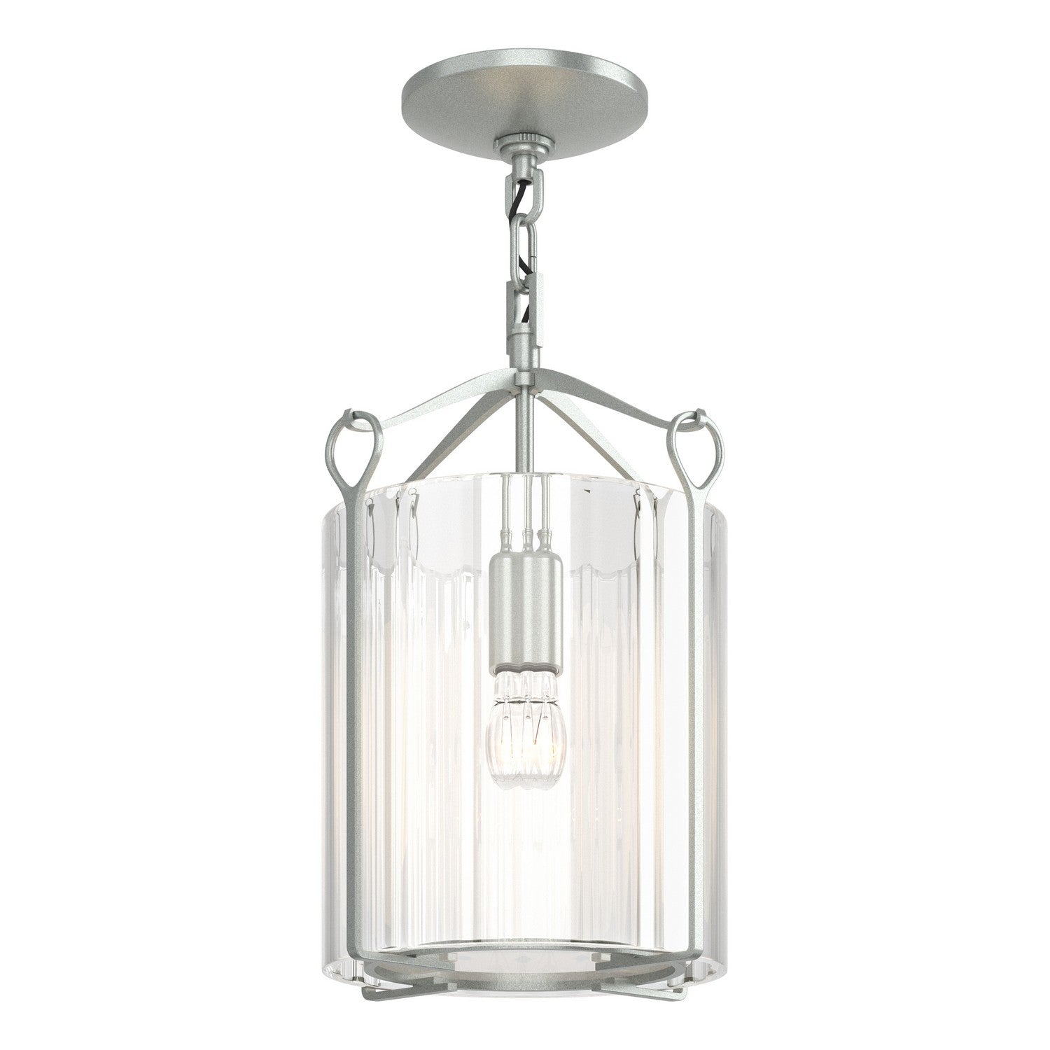 Hubbardton Forge - 121140-SKT-82-ZM0137 - One Light Semi-Flush Mount - Bow - Vintage Platinum
