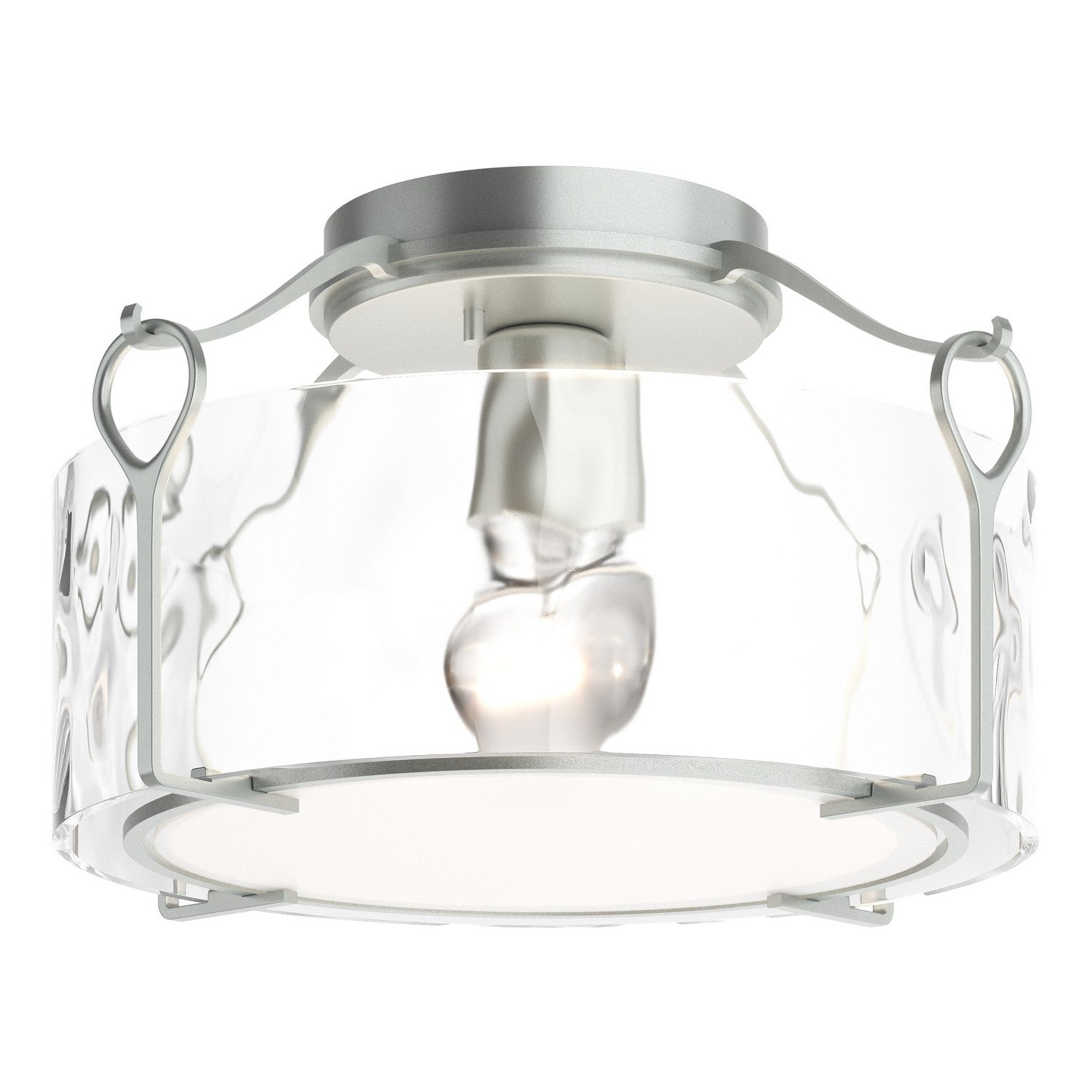 Hubbardton Forge - 121142-SKT-82-LL0218 - One Light Semi-Flush Mount - Bow - Vintage Platinum