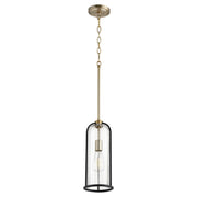 Quorum - 307-6980 - One Light Pendant - Espy - Textured Black w/ Aged Brass