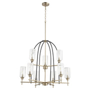 Quorum - 607-9-6980 - Nine Light Chandelier - Espy - Textured Black w/ Aged Brass