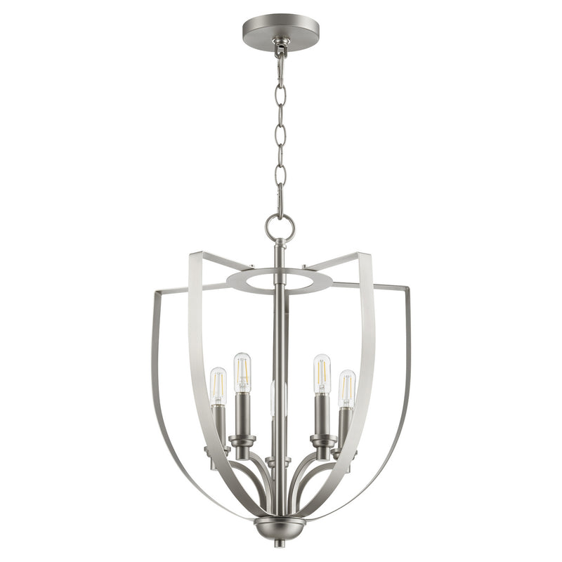 Quorum - 8202-5-65 - Five Light Entry Pendant - Dakota - Satin Nickel
