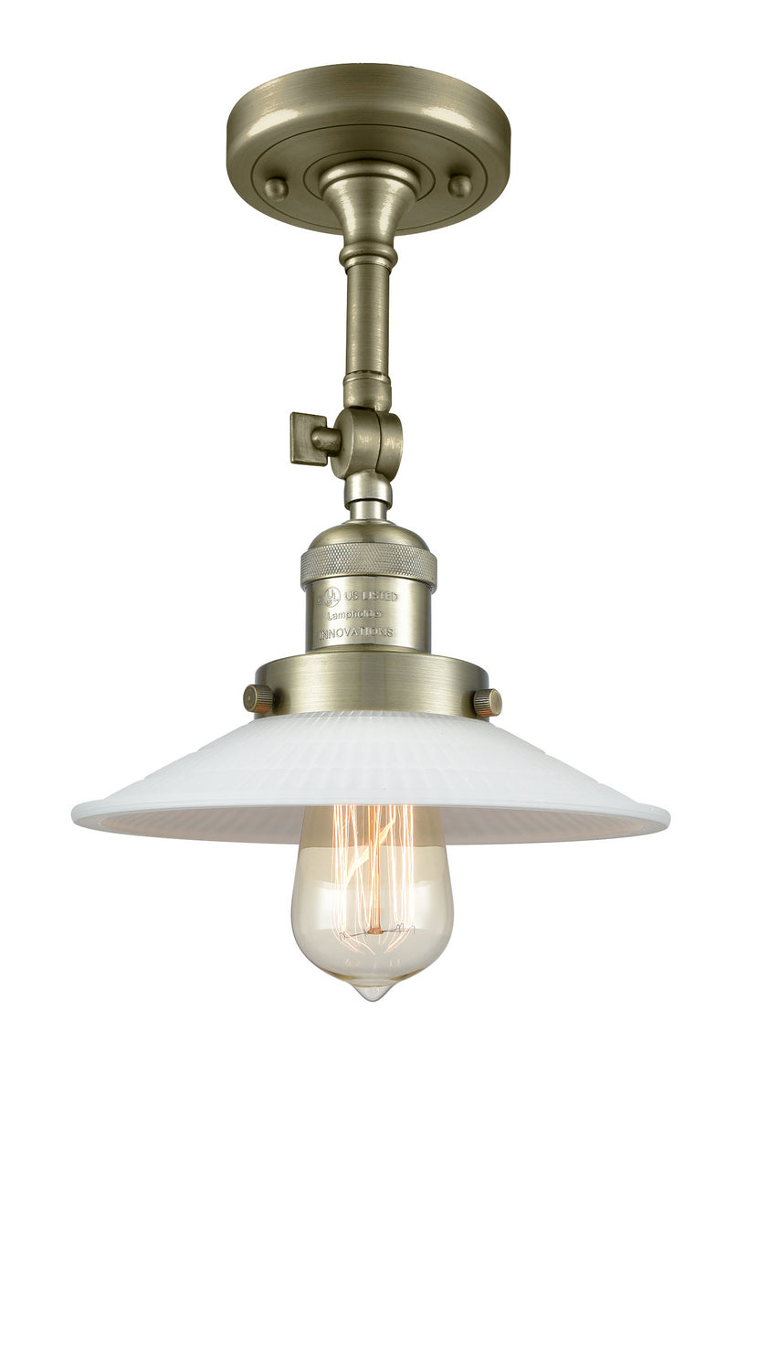 Innovations - 201F-AB-G1 - One Light Semi-Flush Mount - Franklin Restoration - Antique Brass