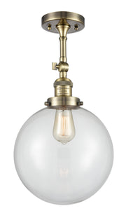 Innovations - 201F-AB-G202-10 - One Light Semi-Flush Mount - Franklin Restoration - Antique Brass