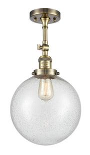Innovations - 201F-AB-G204-10 - One Light Semi-Flush Mount - Franklin Restoration - Antique Brass