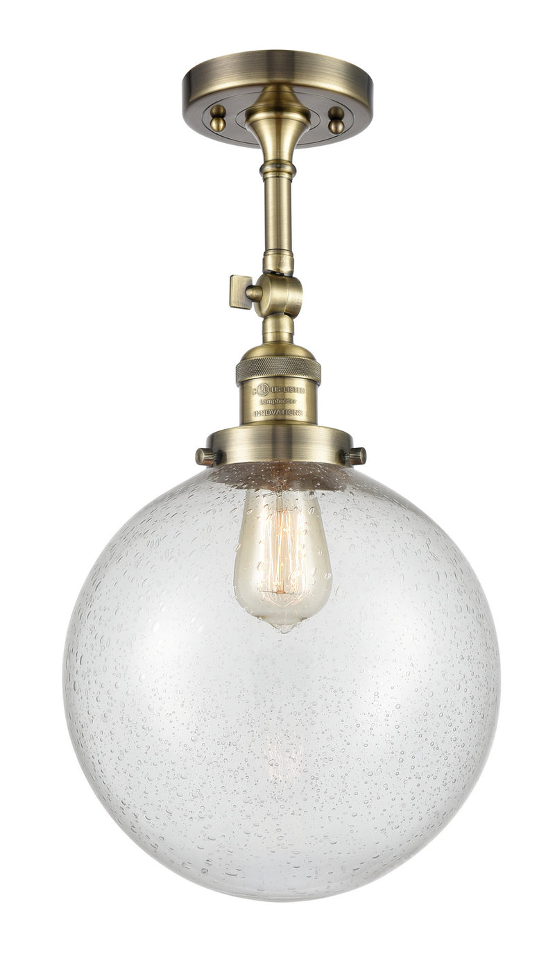 Innovations - 201F-AB-G204-10 - One Light Semi-Flush Mount - Franklin Restoration - Antique Brass
