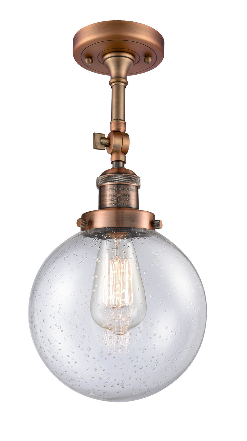 Innovations - 201F-AC-G204-8 - One Light Semi-Flush Mount - Franklin Restoration - Antique Copper