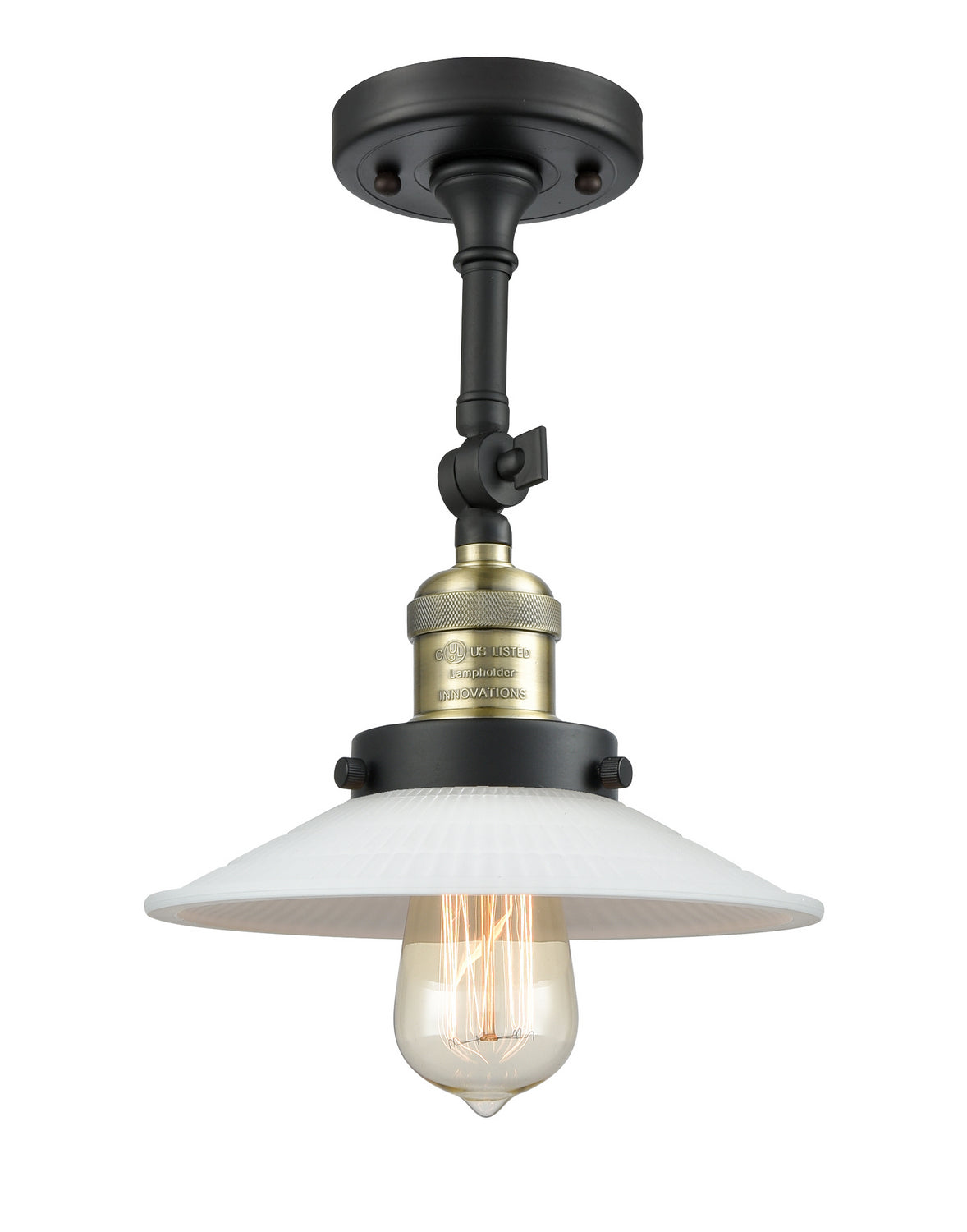 Innovations - 201F-BAB-G1 - One Light Semi-Flush Mount - Franklin Restoration - Black Antique Brass