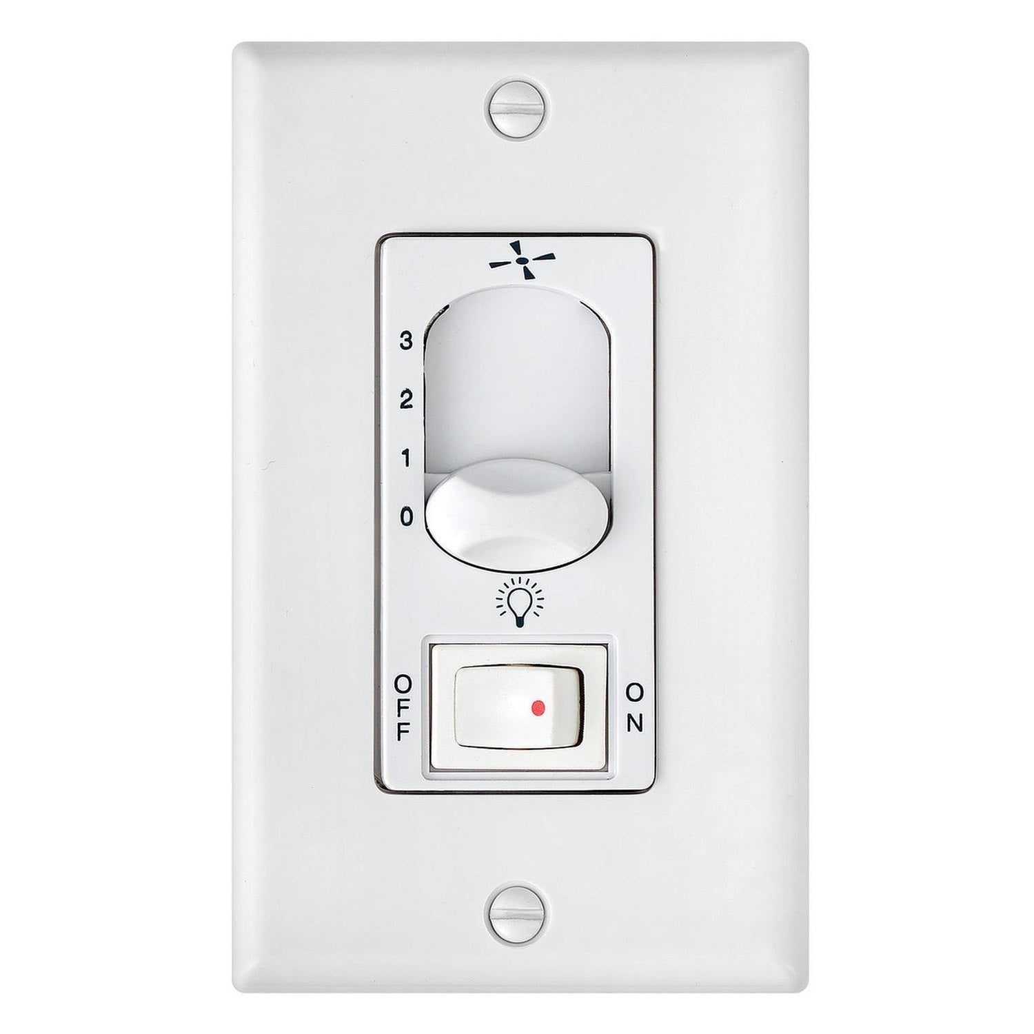 Hinkley - 980009FWH - Wall Contol - Wall Control 3 Spd On/Off Lt. Sw. - White
