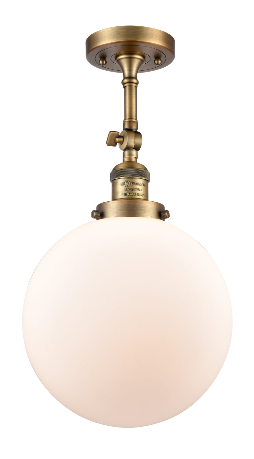Innovations - 201F-BB-G201-10 - One Light Semi-Flush Mount - Franklin Restoration - Brushed Brass