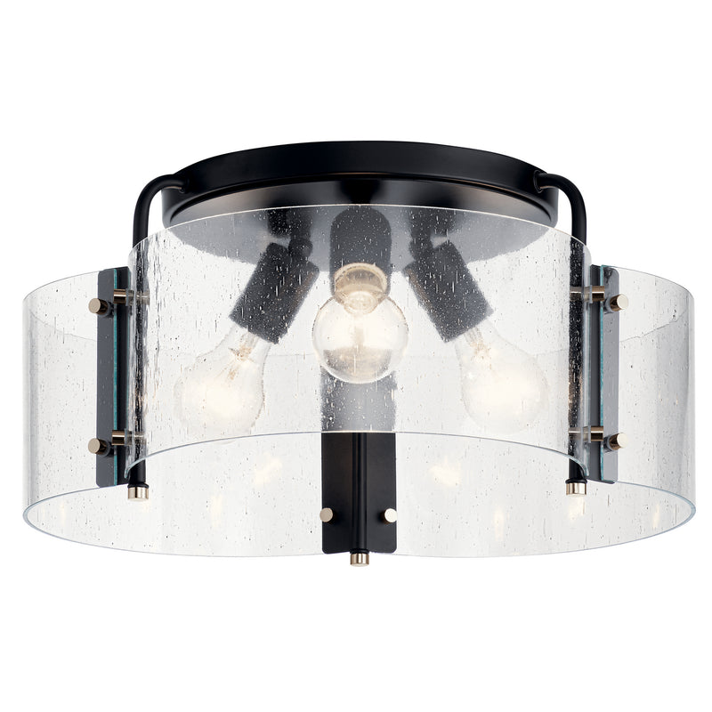 Kichler - 42955BK - Three Light Semi Flush Mount - Thoreau - Black