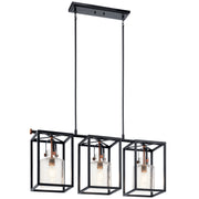 Kichler - 52033BK - Three Light Linear Chandelier - Kitner - Black