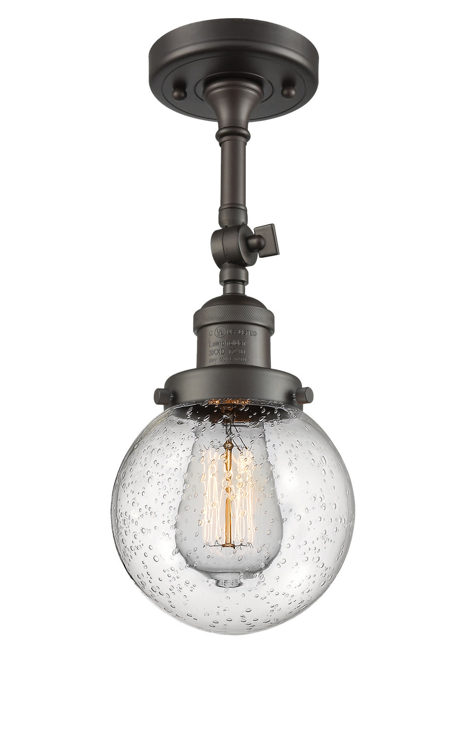 Innovations - 201F-OB-G204-6 - One Light Semi-Flush Mount - Franklin Restoration - Oil Rubbed Bronze