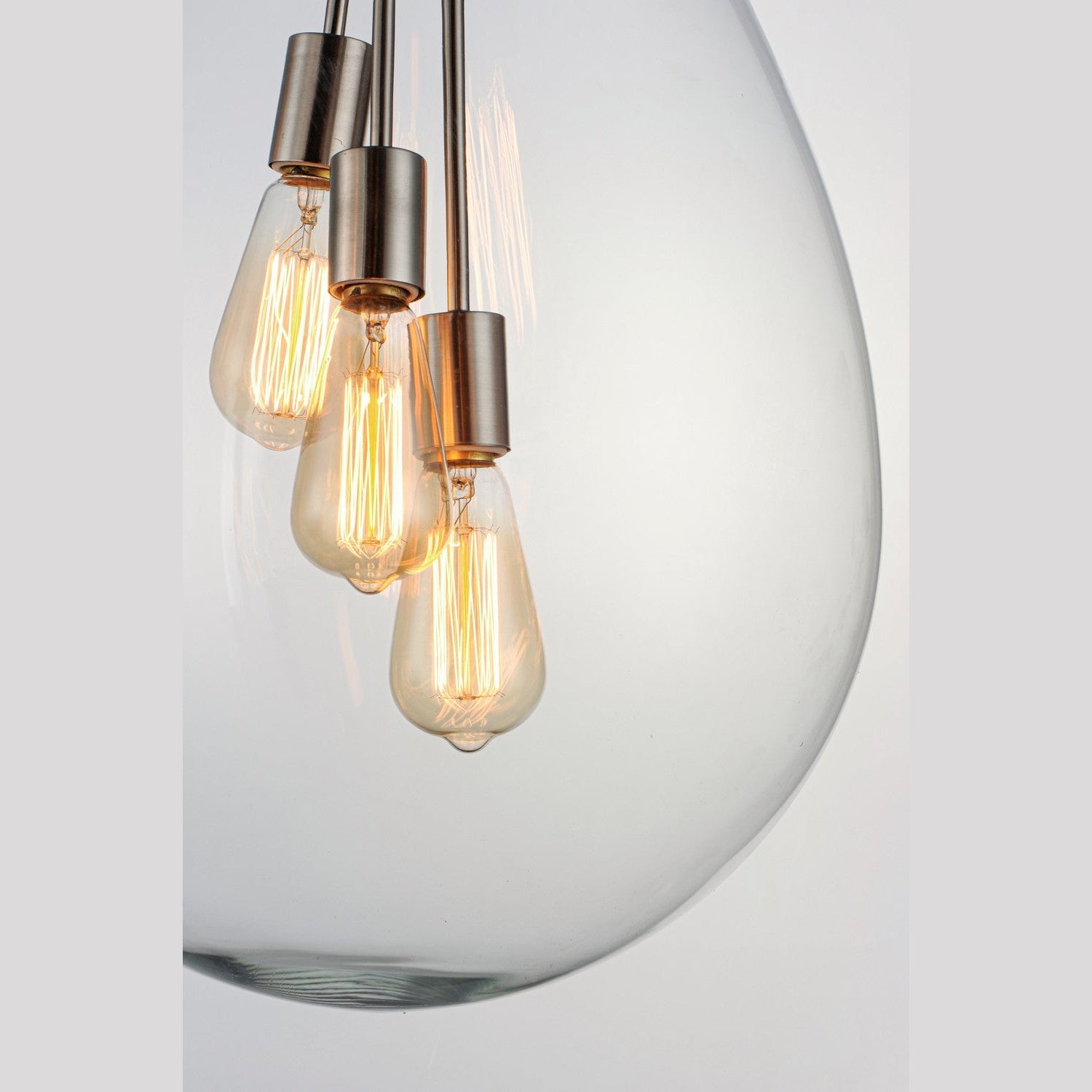 Maxim - 10164CLSN - Three Light Pendant - Gourd - Satin Nickel