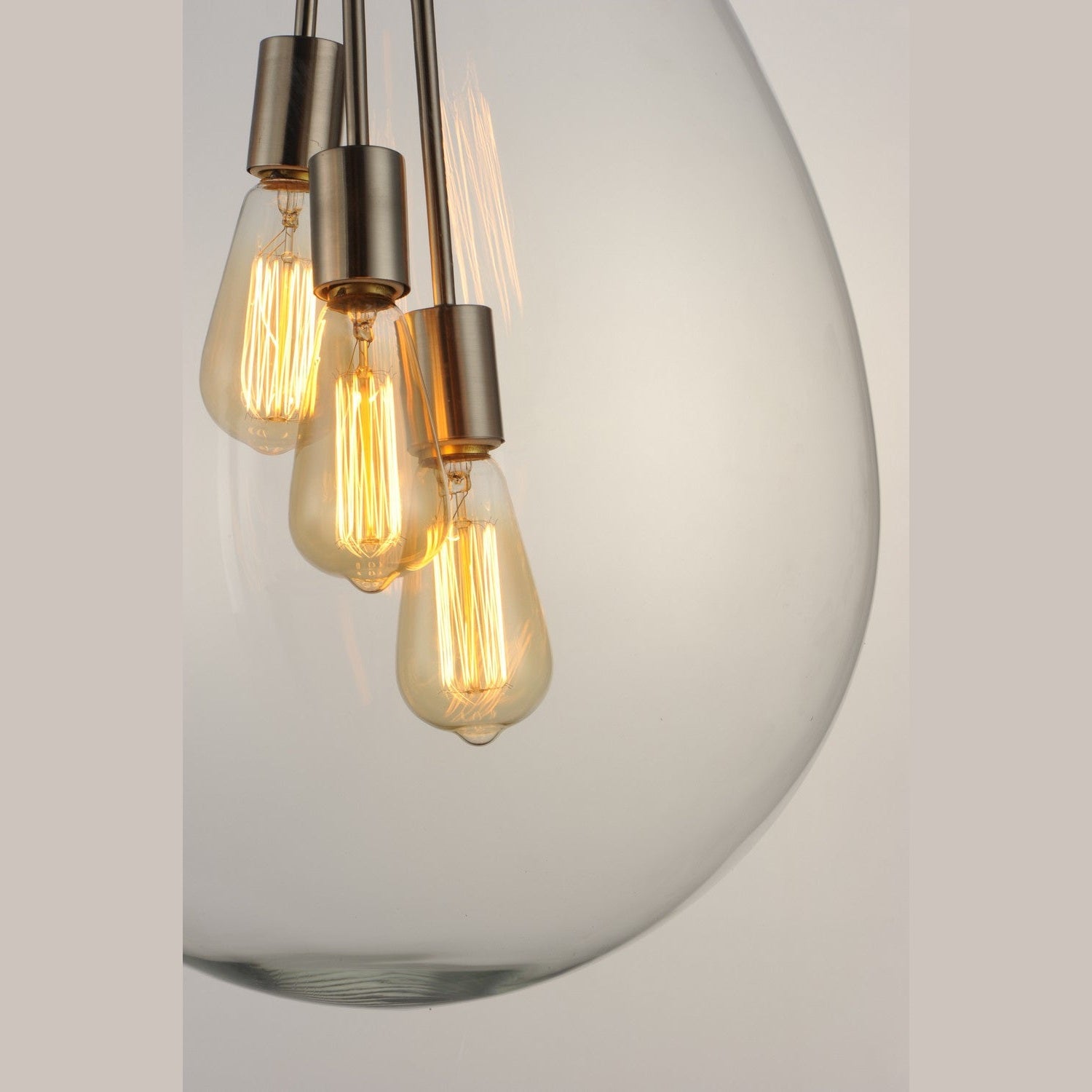 Maxim - 10166CLSN - Three Light Pendant - Gourd - Satin Nickel