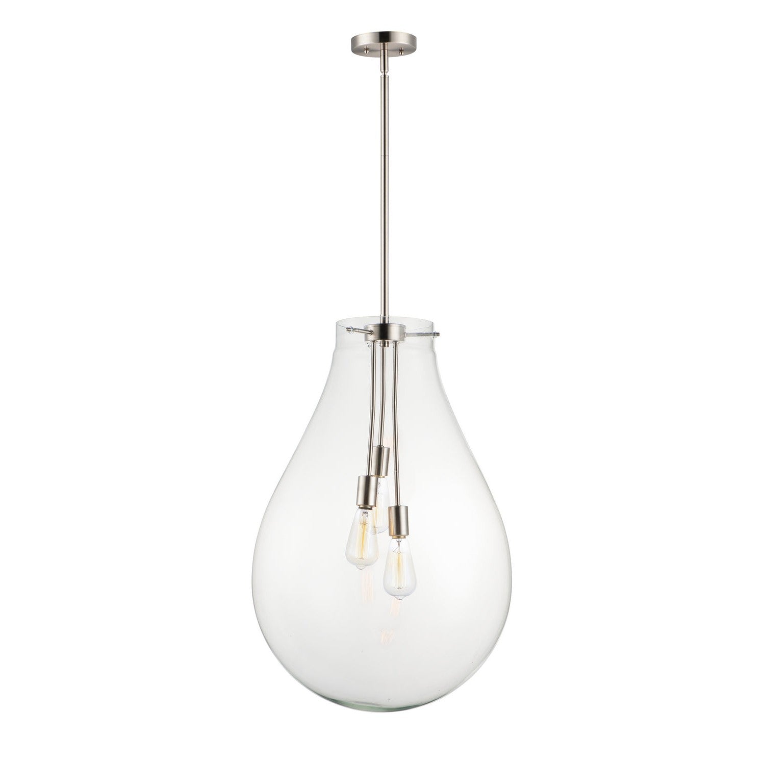 Maxim - 10166CLSN - Three Light Pendant - Gourd - Satin Nickel
