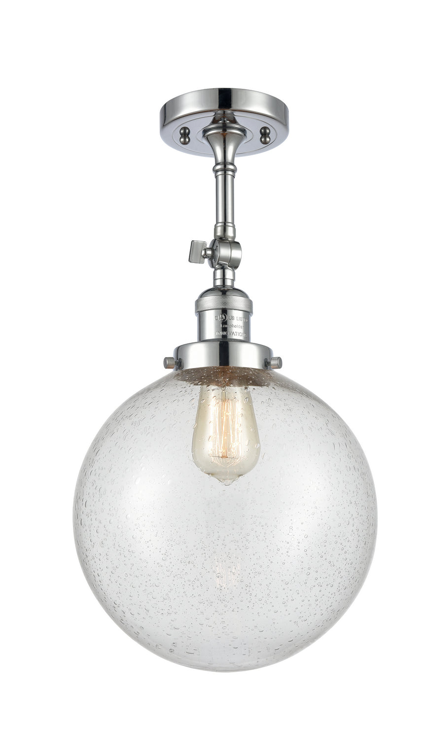 Innovations - 201F-PC-G204-10 - One Light Semi-Flush Mount - Franklin Restoration - Polished Chrome