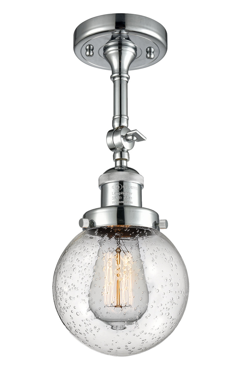 Innovations - 201F-PC-G204-6 - One Light Semi-Flush Mount - Franklin Restoration - Polished Chrome