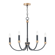 Maxim - 11375BKAB - Five Light Chandelier - Charlton - Black / Antique Brass