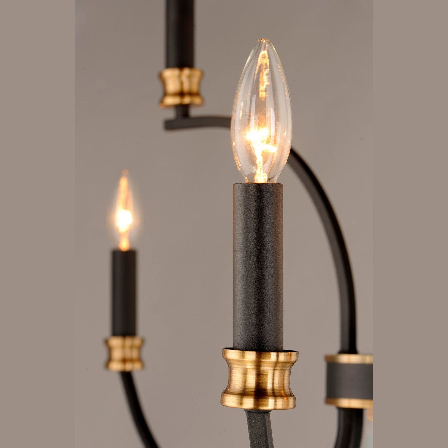 Maxim - 11377BKAB - Nine Light Chandelier - Charlton - Black / Antique Brass