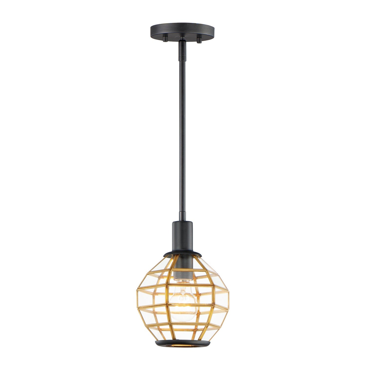 Maxim - 11541BKBUB - One Light Mini Pendant - Heirloom - Black / Burnished Brass
