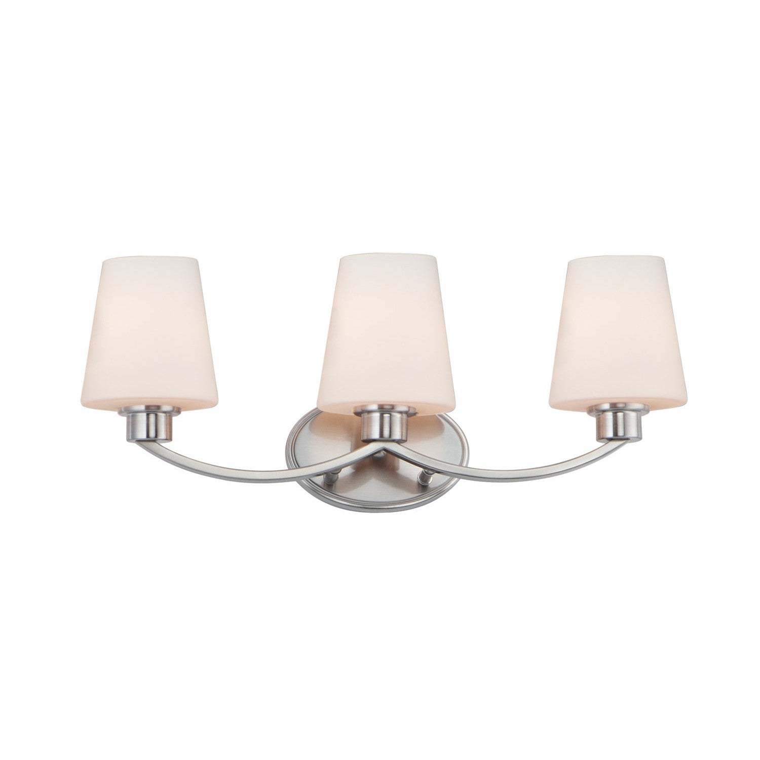 Maxim - 11833SWSN - Three Light Bath Vanity - Shelter - Satin Nickel