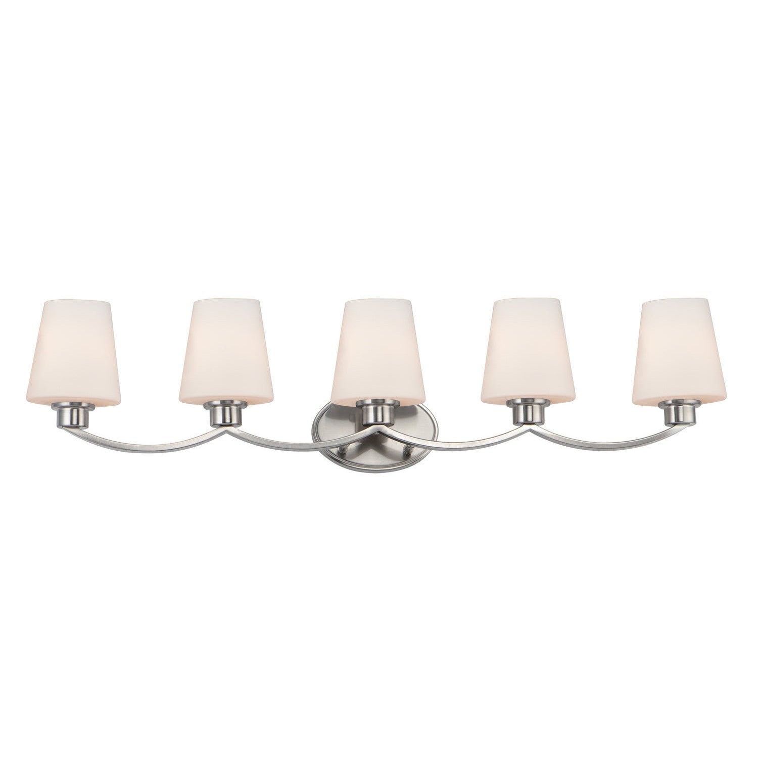 Maxim - 11835SWSN - Five Light Bath Vanity - Shelter - Satin Nickel