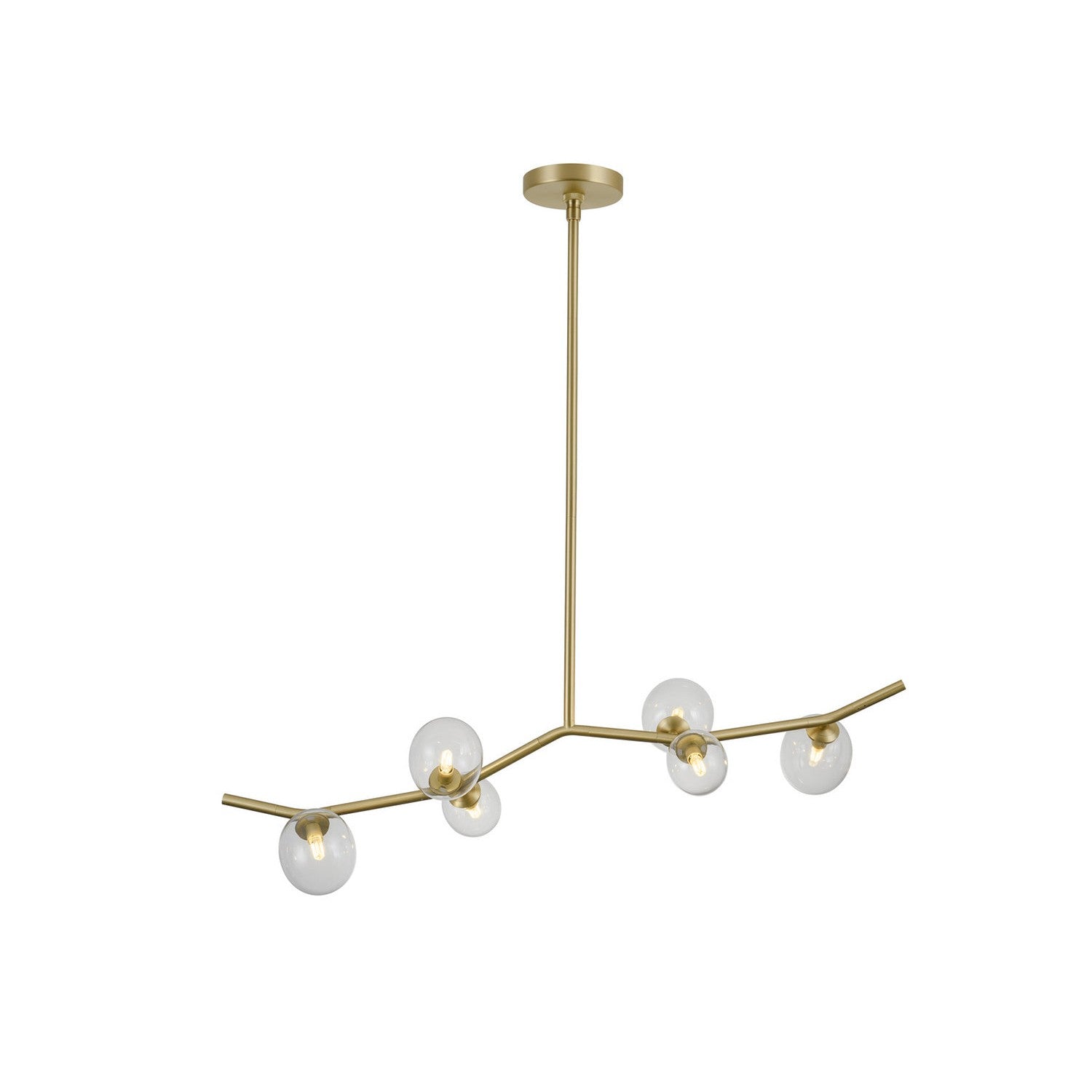 Avenue Lighting - HF4806-CLR - LED Chandelier - Hampton - Brushed Brass w/Clear Glass