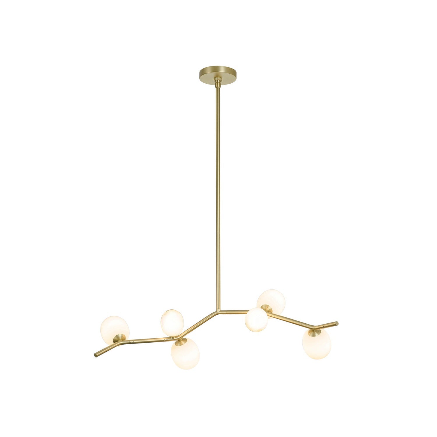 Avenue Lighting - HF4806-WHT - LED Chandelier - Hampton - Brushed Brass w/White Glass