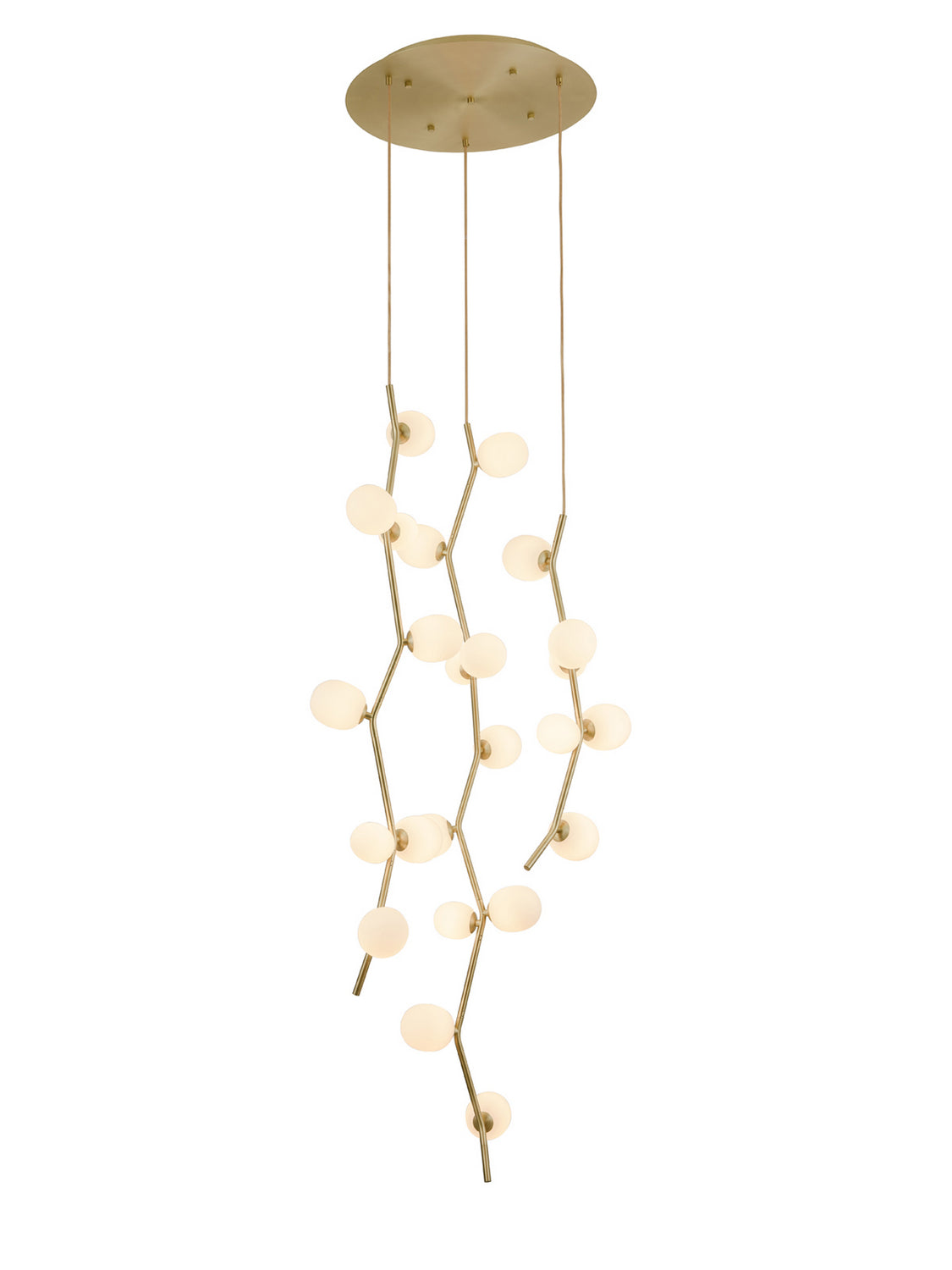 Avenue Lighting - HF4824-WHT - LED Pendant - Hampton - Brushed Brass w/White Glass