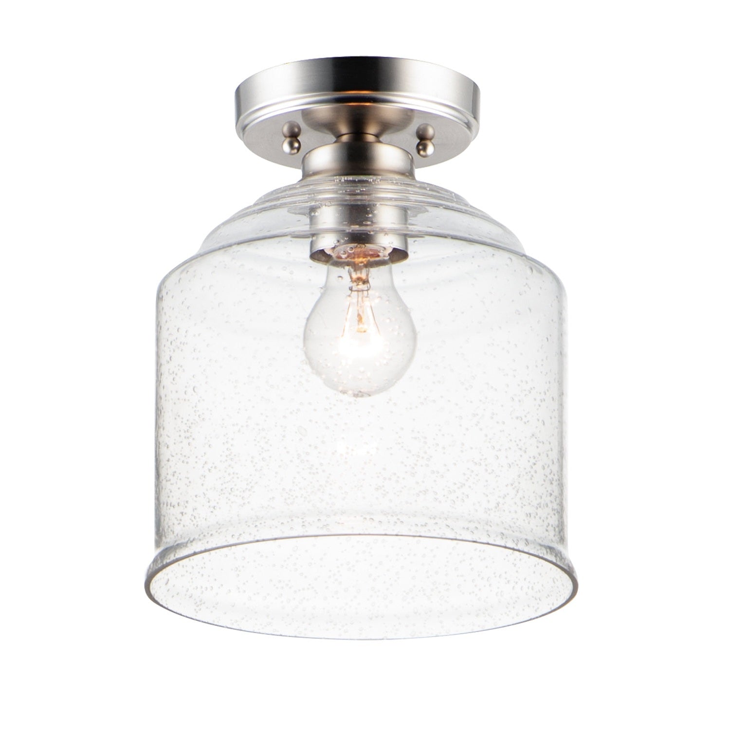 Maxim - 12270CDSN - One Light Semi-Flush Mount - Acadia - Satin Nickel