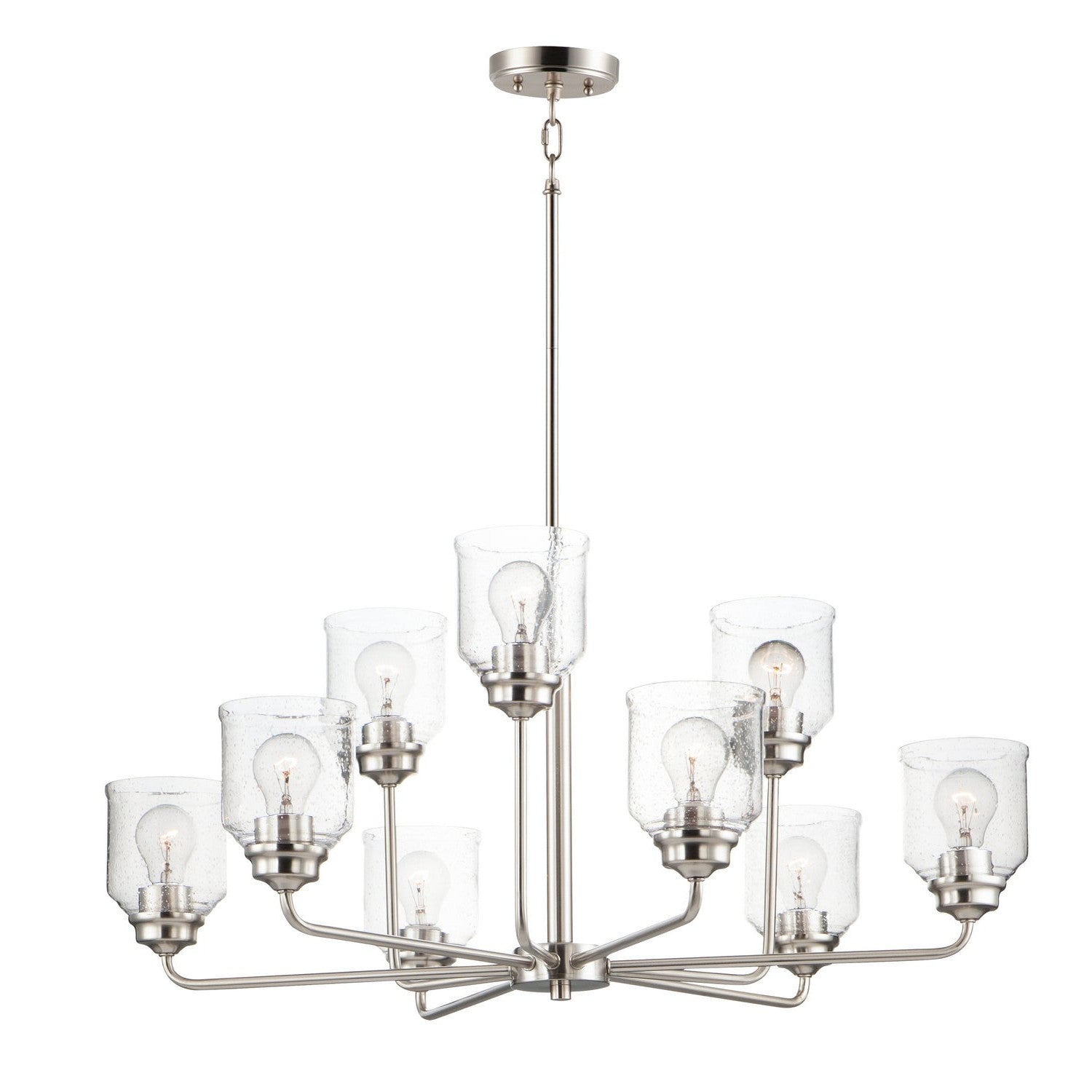 Maxim - 12277CDSN - Nine Light Chandelier - Acadia - Satin Nickel