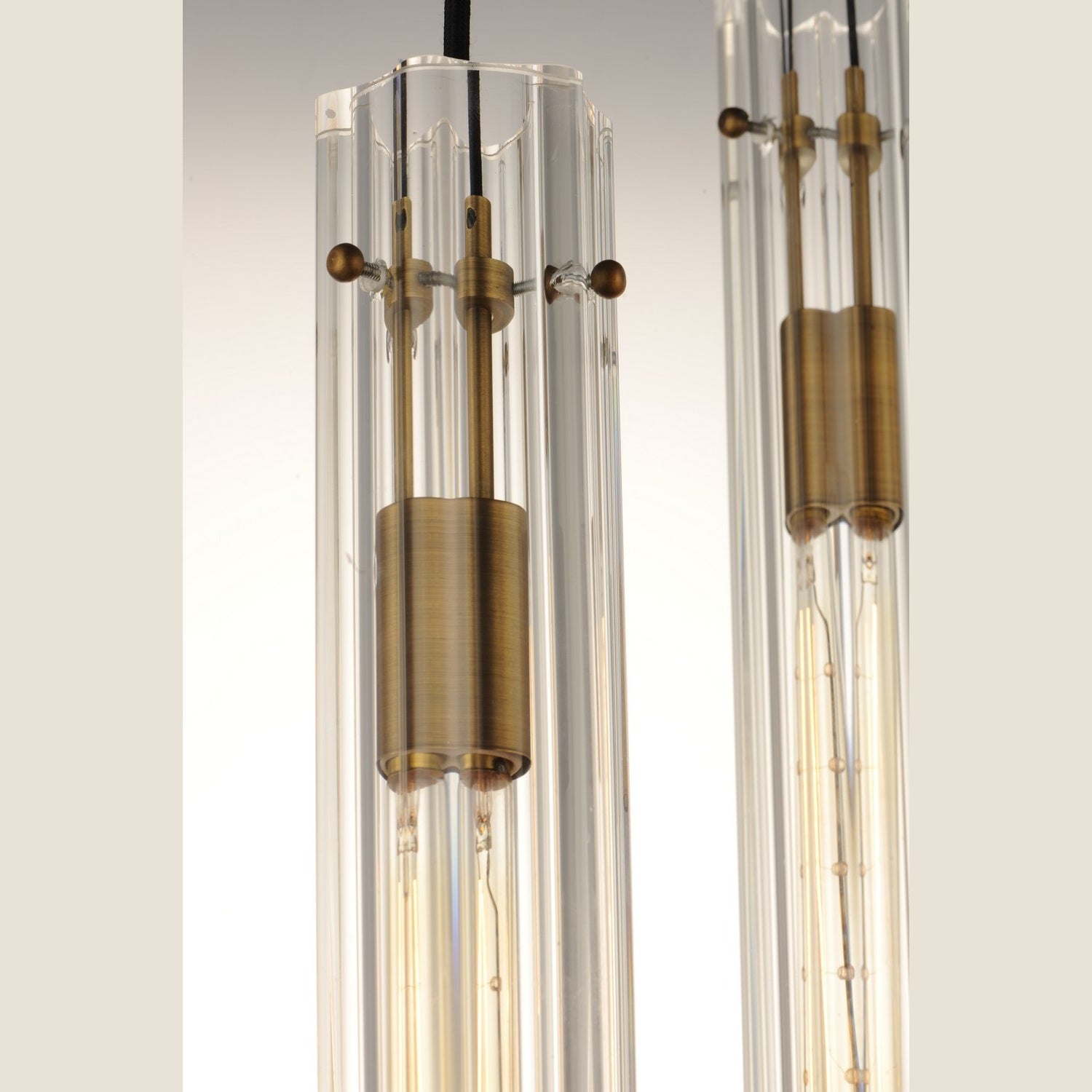 Maxim - 16123CLBKAB - Three Light Chandelier - Flambeau - Black / Antique Brass