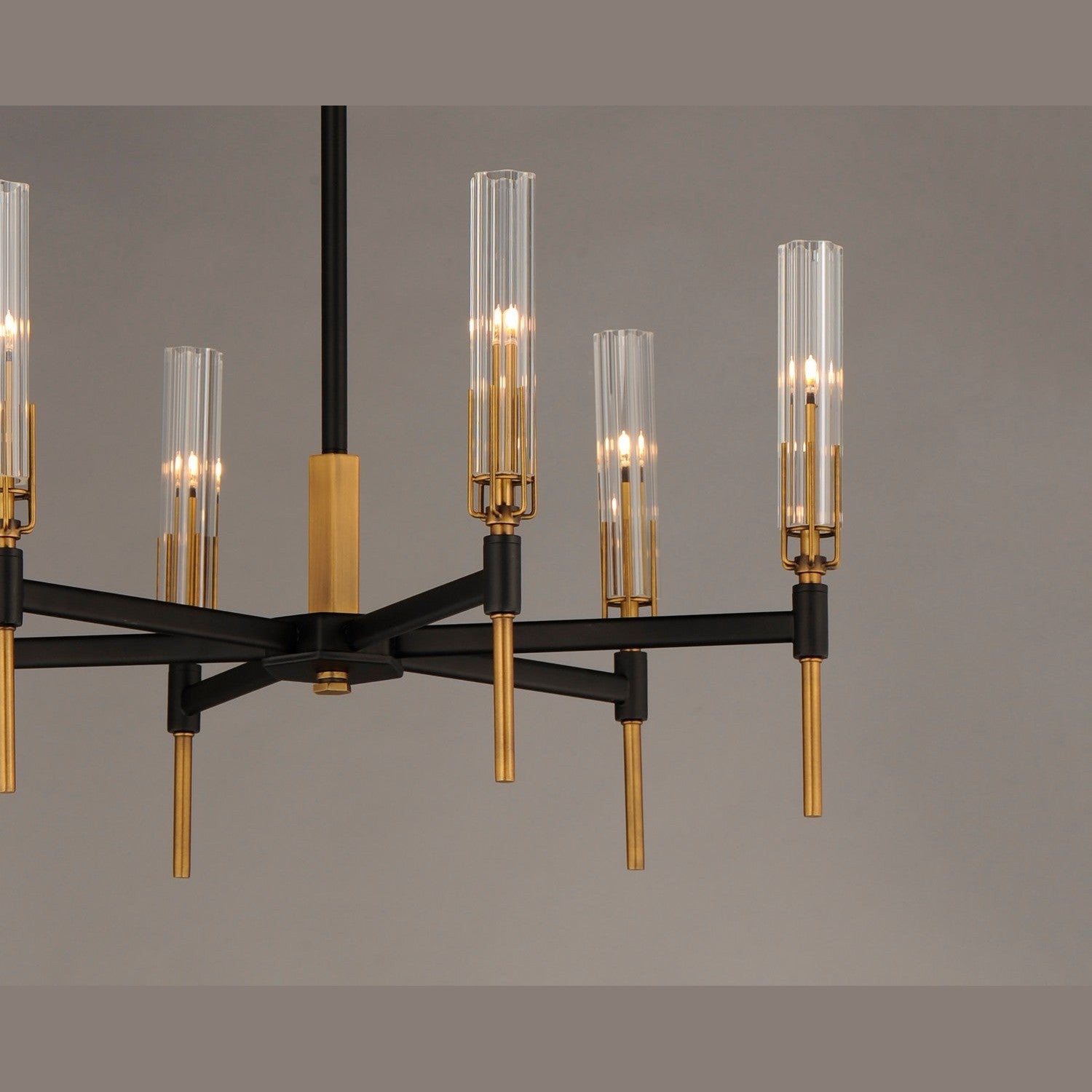 Maxim - 16125CLBKAB - LED Chandelier - Flambeau - Black / Antique Brass