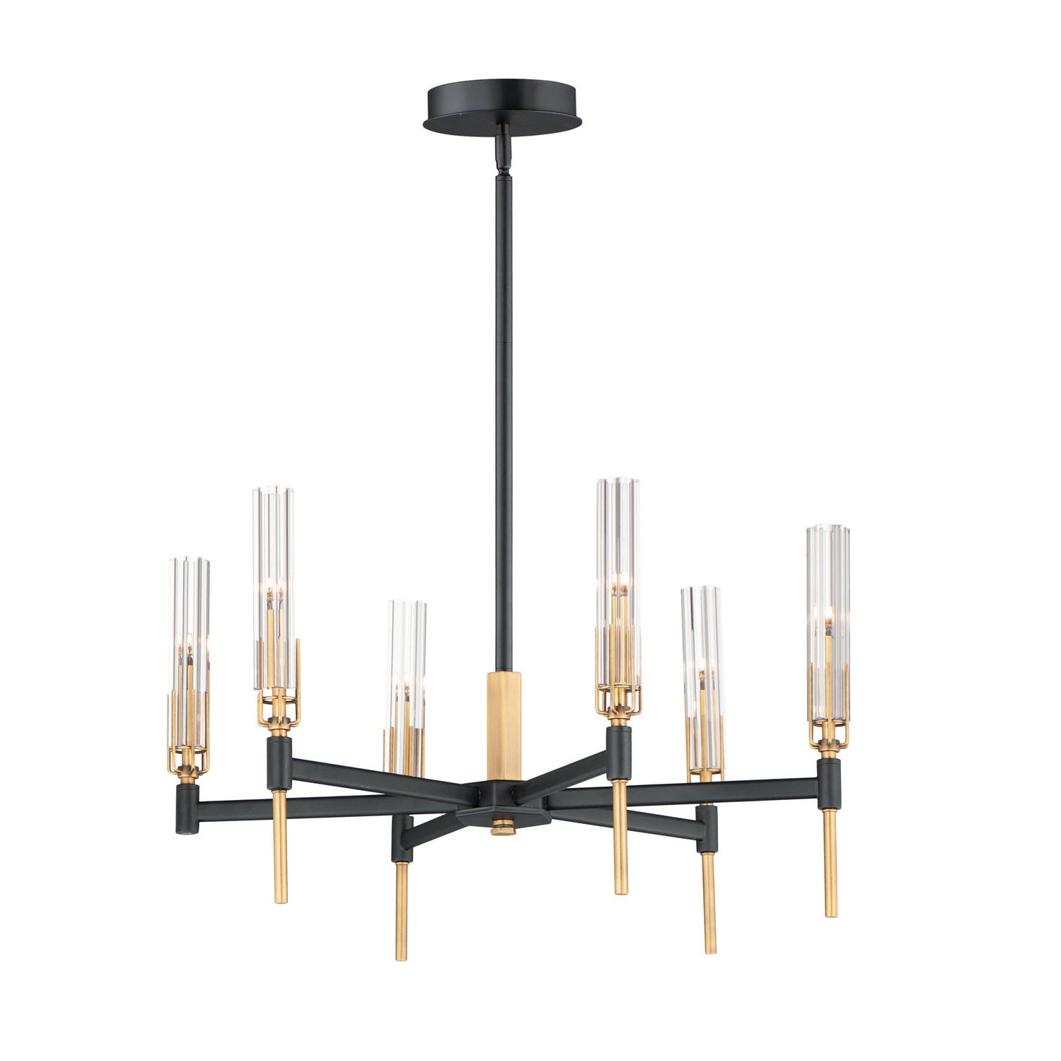 Maxim - 16125CLBKAB - LED Chandelier - Flambeau - Black / Antique Brass