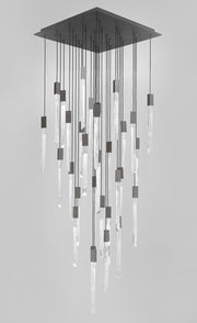 Avenue Lighting - HF5431-BLK - LED Pendant - Alpine - White Marbleized Glass