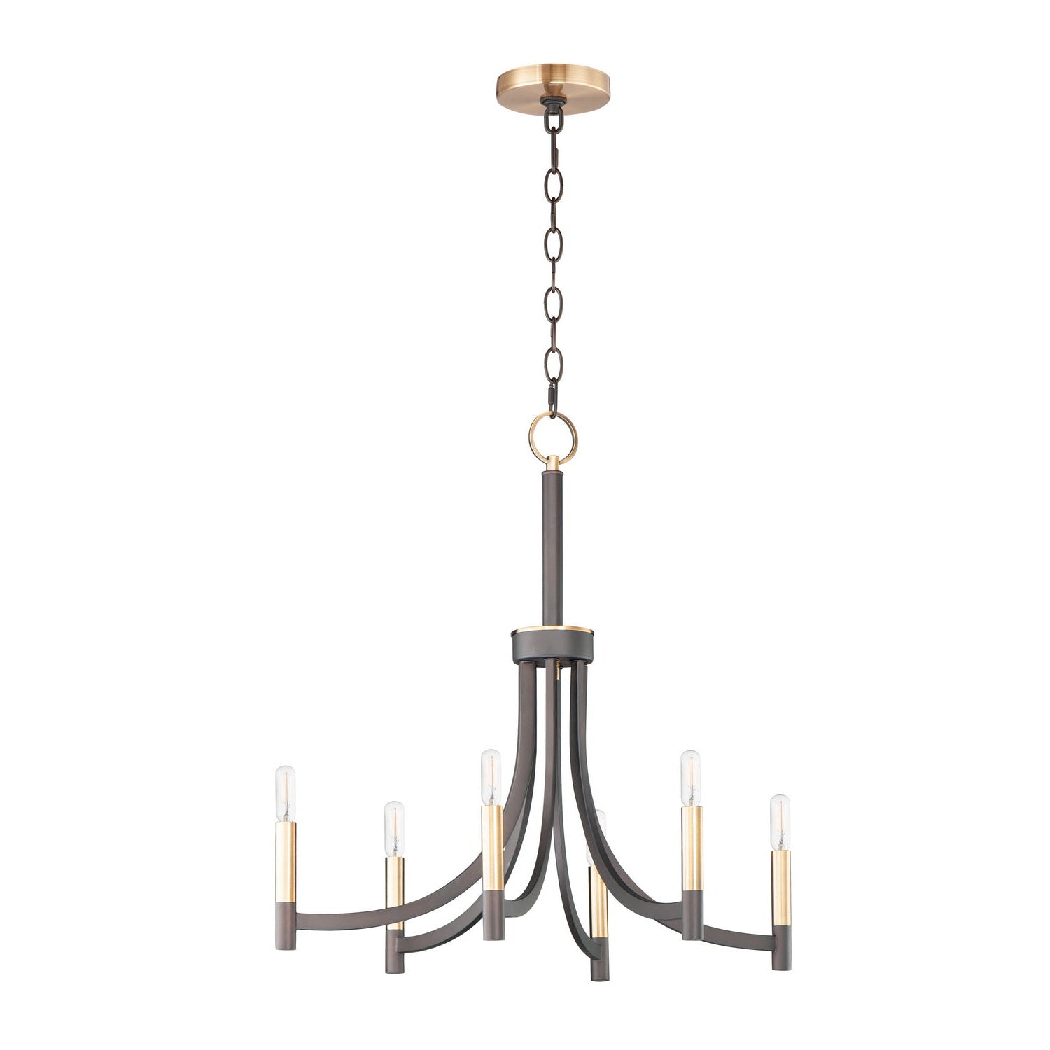 Maxim - 21526BZAB - Six Light Chandelier - Lyndon - Bronze / Antique Brass