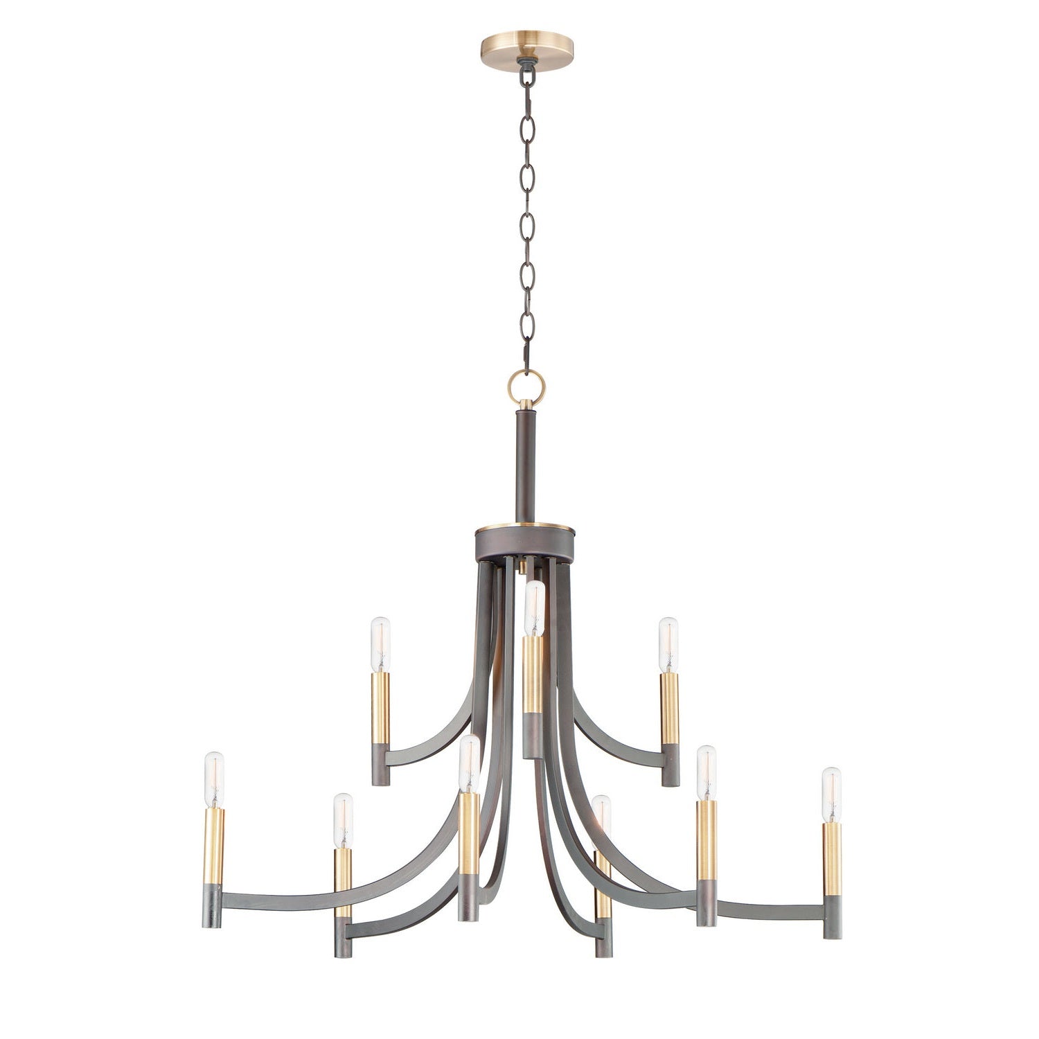 Maxim - 21529BZAB - Nine Light Chandelier - Lyndon - Bronze / Antique Brass