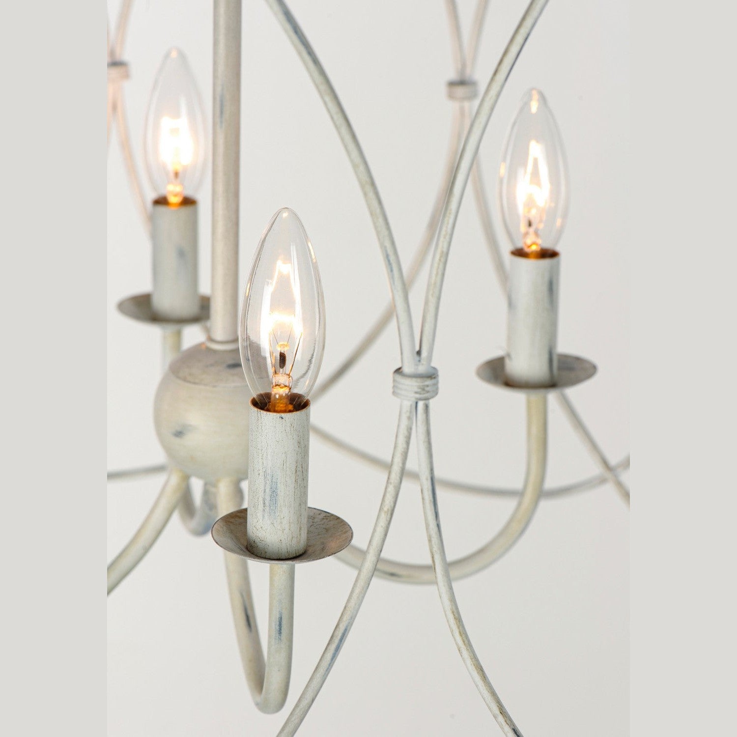 Maxim - 27594WWT - Four Light Chandelier - Trellis - Weathered White
