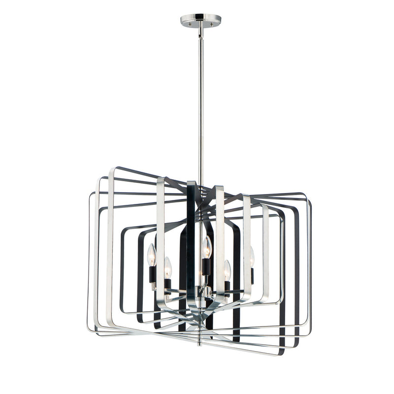 Maxim - 28677PNBK - Five Light Pendant - Radial - Polished Nickel / Black