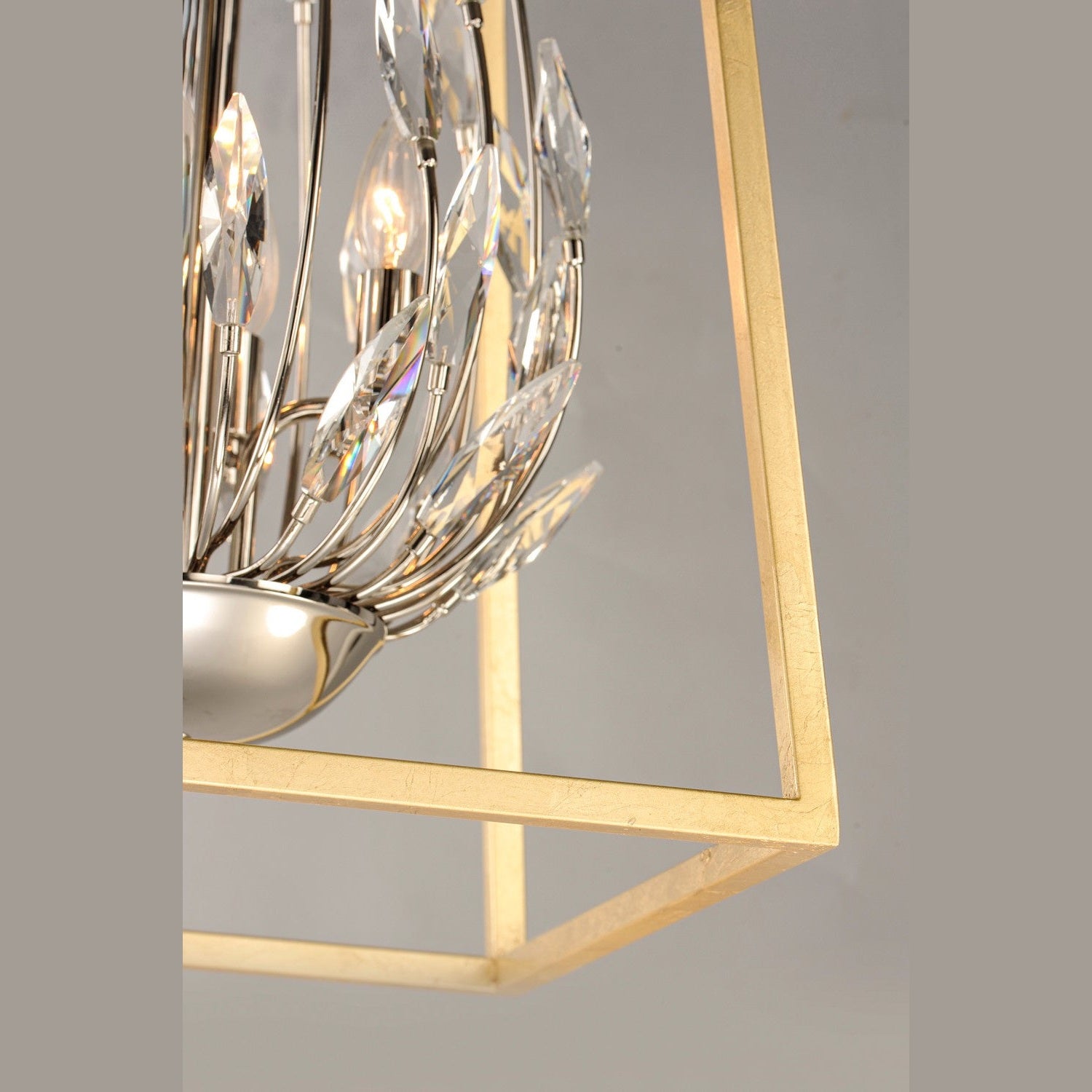 Maxim - 32404BCPNGL - Four Light Pendant - Bouquet - Polished Nickel / Gold Leaf