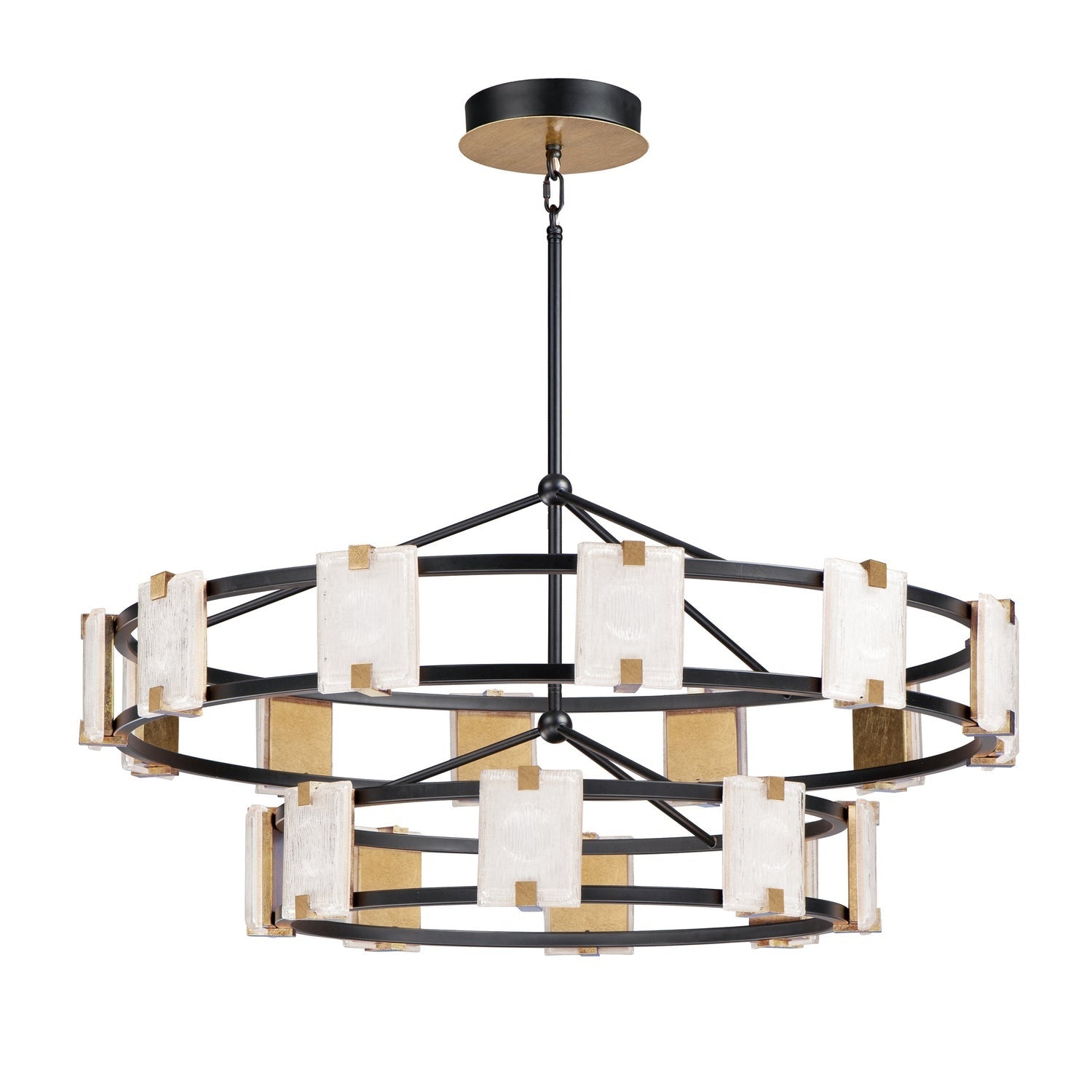 Maxim - 39538CYBKGL - LED Chandelier - Radiant - Black / Gold Leaf