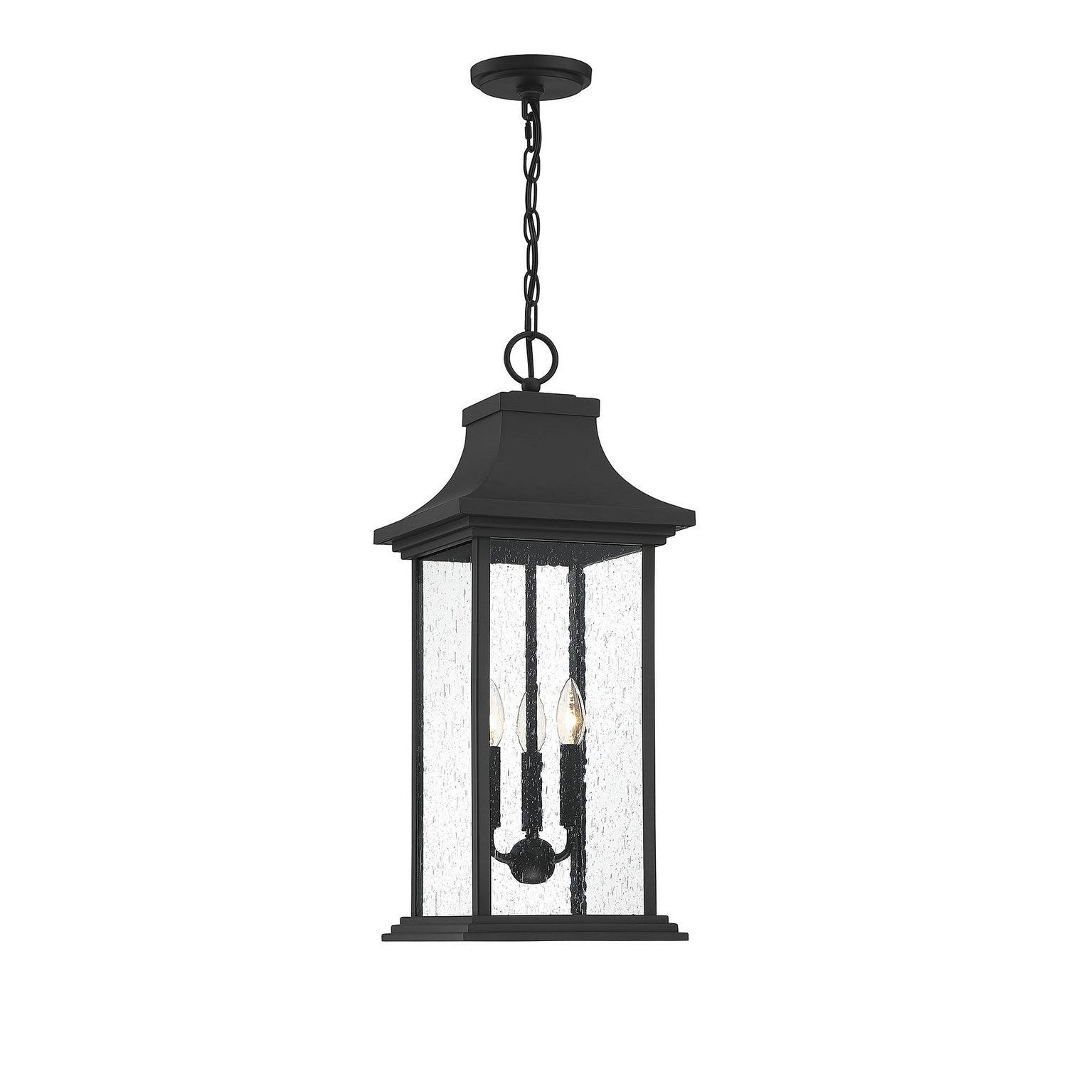 Savoy House - 5-453-BK - Three Light Outdoor Pendant - Hancock - Matte Black