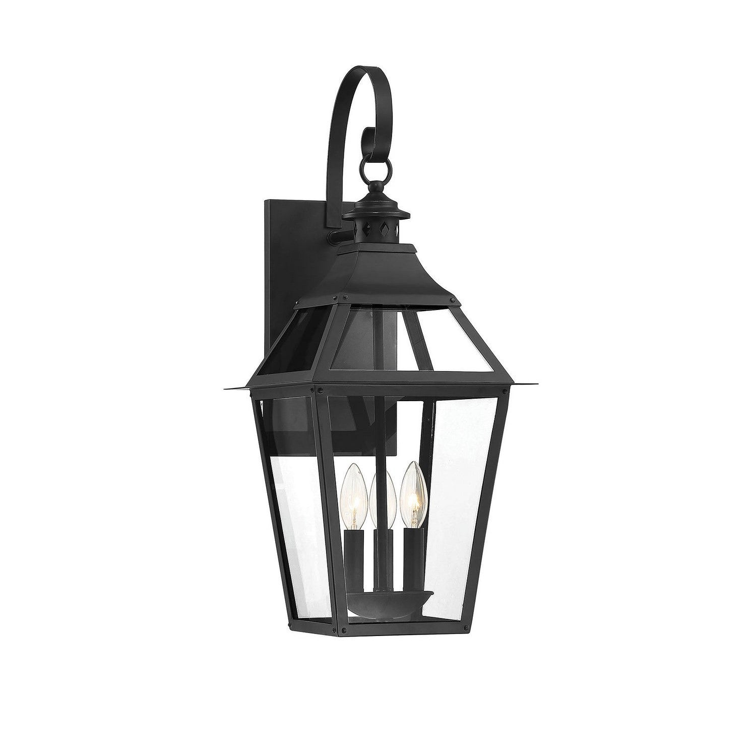 Savoy House - 5-722-153 - Three Light Outdoor Wall Sconce - Jackson - Black with Gold Highlights