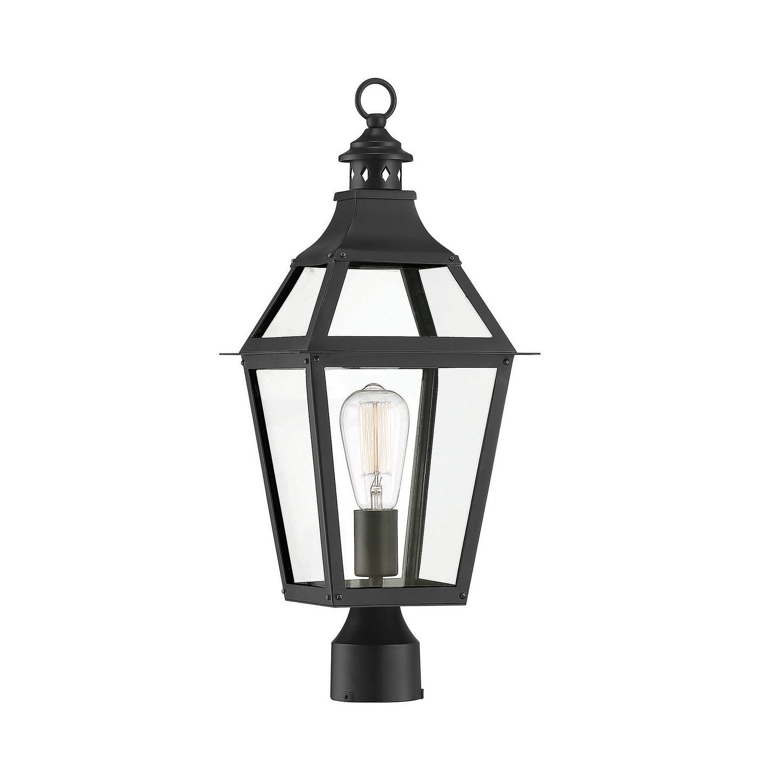 Savoy House - 5-724-153 - One Light Post Lantern - Jackson - Black with Gold Highlights