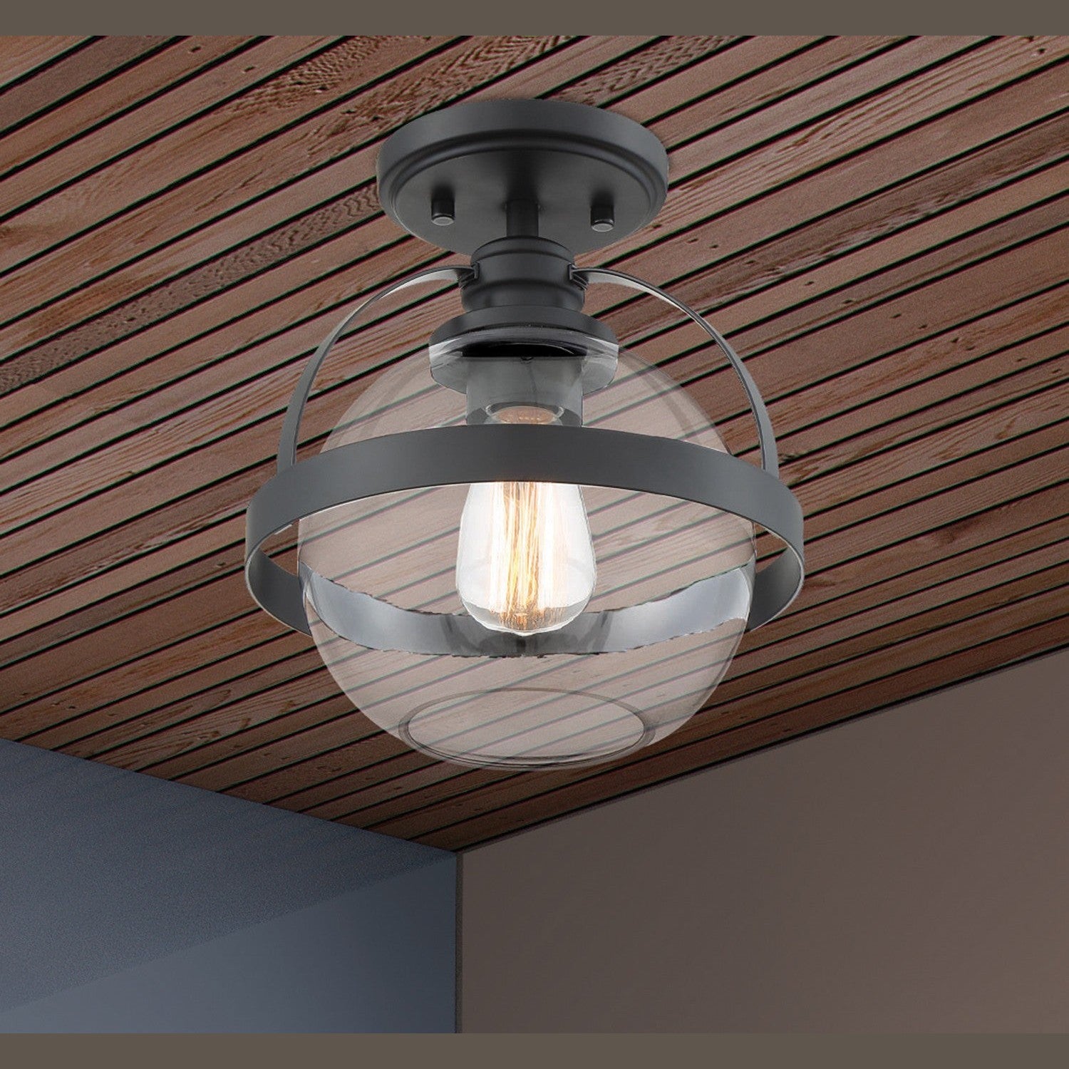 Savoy House - 6-7200-1-89 - One Light Semi-Flush Mount - Pendleton - Matte Black