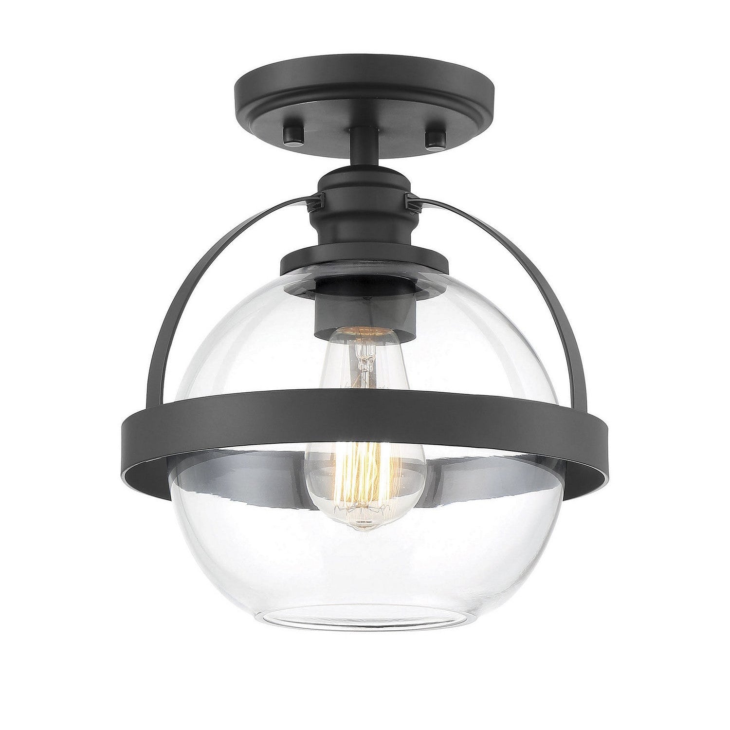 Savoy House - 6-7200-1-89 - One Light Semi-Flush Mount - Pendleton - Matte Black