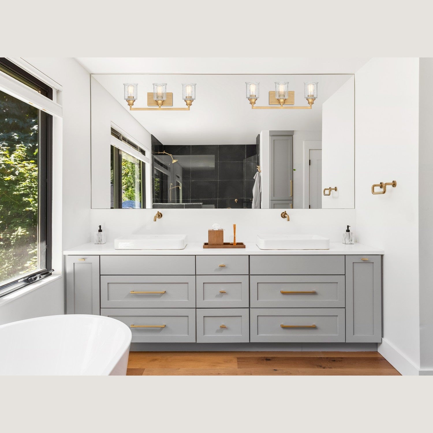 Savoy House - 8-1972-3-322 - Three Light Bath Bar - Hampton - Warm Brass
