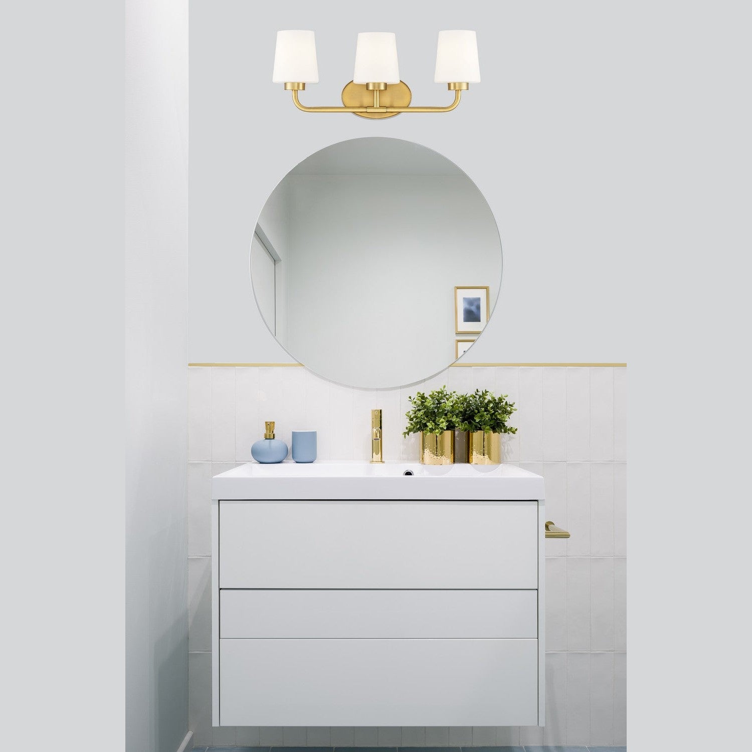 Savoy House - 8-4090-3-322 - Three Light Bath Bar - Capra - Warm Brass