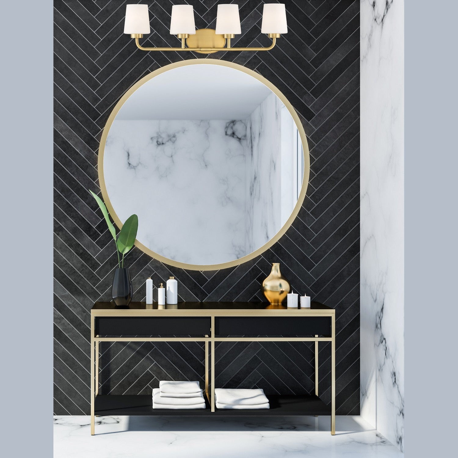 Savoy House - 8-4090-4-322 - Four Light Bath Bar - Capra - Warm Brass